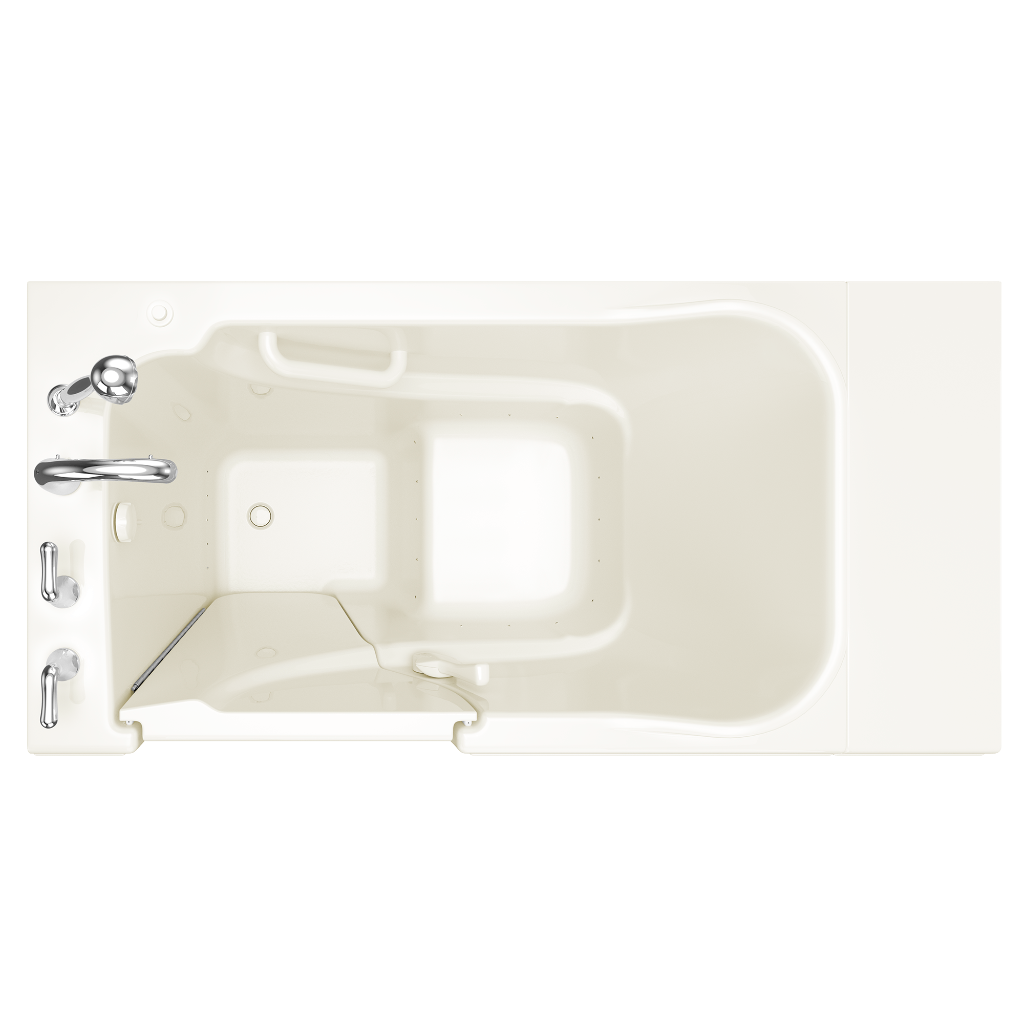 Gelcoat Entry Series 52 x 30 Inch Walk In Tub With Air Spa System - Left Hand Drain With Faucet BISCUIT